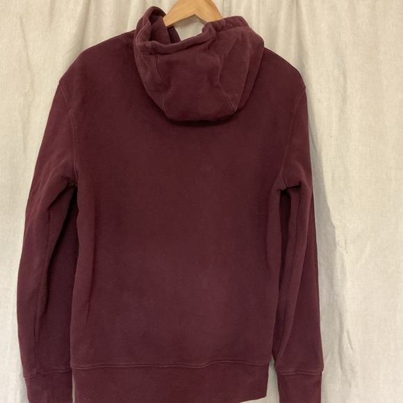 American Eagle Hoodie Men's Small Red Maroon Sweatshirt Long Sleeve Pockets - Picture 3 of 13